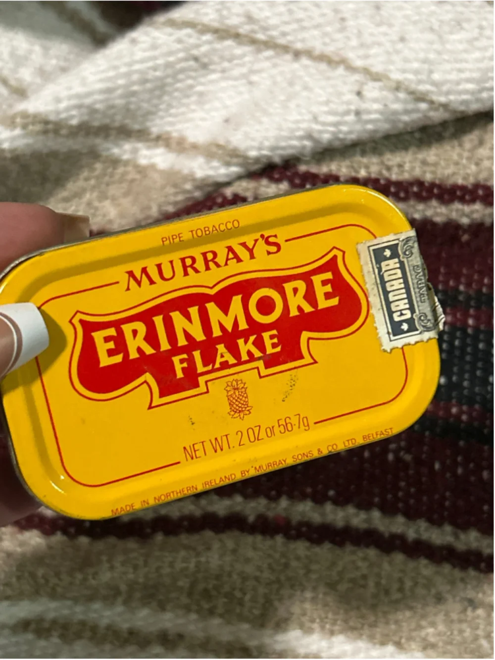 Murray's Erinmore Flake Pipe Tobacco Tin One Size Yellow Red